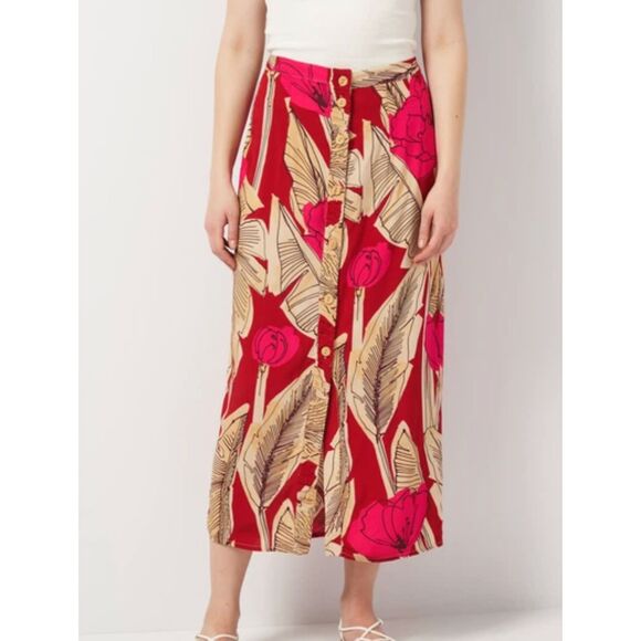 Zara Dresses & Skirts - Zara Women Bohemian Floral Print Midi Skirt L